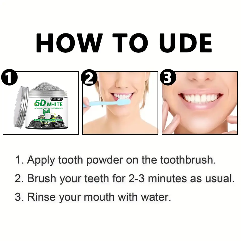 YUlTlKUE 5D ホワイト活性炭歯磨き粉 天然歯のホワ - Teeth Whitening Near Me のレビューと価格